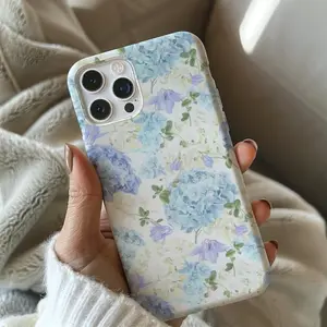 Watercolor Spring Floral Phone Case, Hydrangea Blooms, Spring Gifts, Suitable for IPhone17 11 12 13 14 15 16 Pro Max Air Plus