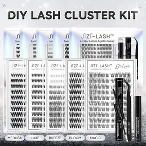 JIZI LASH LengthLock Collection | Lash Clusters Bloom Magict Luxe Breeze Medusa 8mm-16mm Ultra-Dense Waterproof Long-Lasting DIY Lashes for Flawless Look