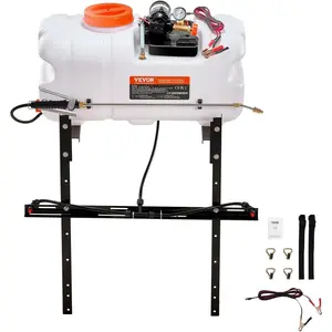 VEVOR ATV Spot Sprayer, 15.9 Gal/60L ATV/UTV Broadcast Sprayer with A Nozzle Boom, 12 V Pump Sprayers with Water Tank, 1.9 GPM Flow Rate, Adjustable 0-72 PSI, 20FT Hose, Weed Sprayers for Garden, Farm