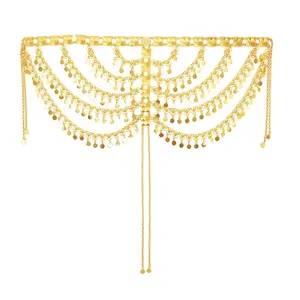 Women's BoHo Tassel Sequin Hair Chain, Coin Headpiece Hair Accessory for Party Festival Wedding