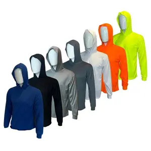 7 Shirt Pack High Visibility Ultra Light Long Sleeve Hoodie/100% Polyester Bird Eye Fabric, Can Quickly Dry Various Colors Men's Top Men's Outdoor Sun Sports Shirt