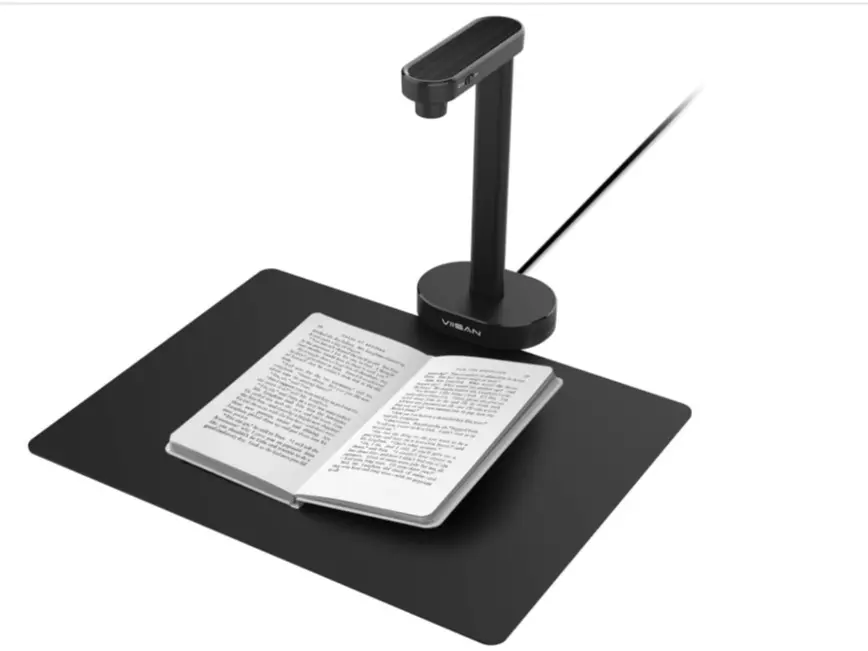 VIISAN A8401 16MP Document Camera & Book Scanner - USB Portable, Lightweight & Desk Saving Design, Deskewing, OCR, Text to Speech, Barcode Recognition, for Computers, Distance Learning, Windows/MacOS, Excel/Word Compatibility, Tts