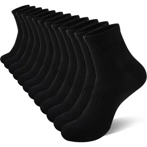 Men’s Thin Cotton Ankle Socks – 6 Pairs Low Cut Quarter Length Breathable Mini Crew Socks for Everyday Wear