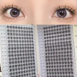 320 Cluster Eyelash Book, DIY Natural, Anime, Cross, Cluster Style False Eyelash Extensions Suitable for Beginners with C-roll Self-adhesive Eyelashes, Reusable Mixed Length 11-13mm Wispy Lashes, Diy Volume Eyelashes, Diy Lash Clusters