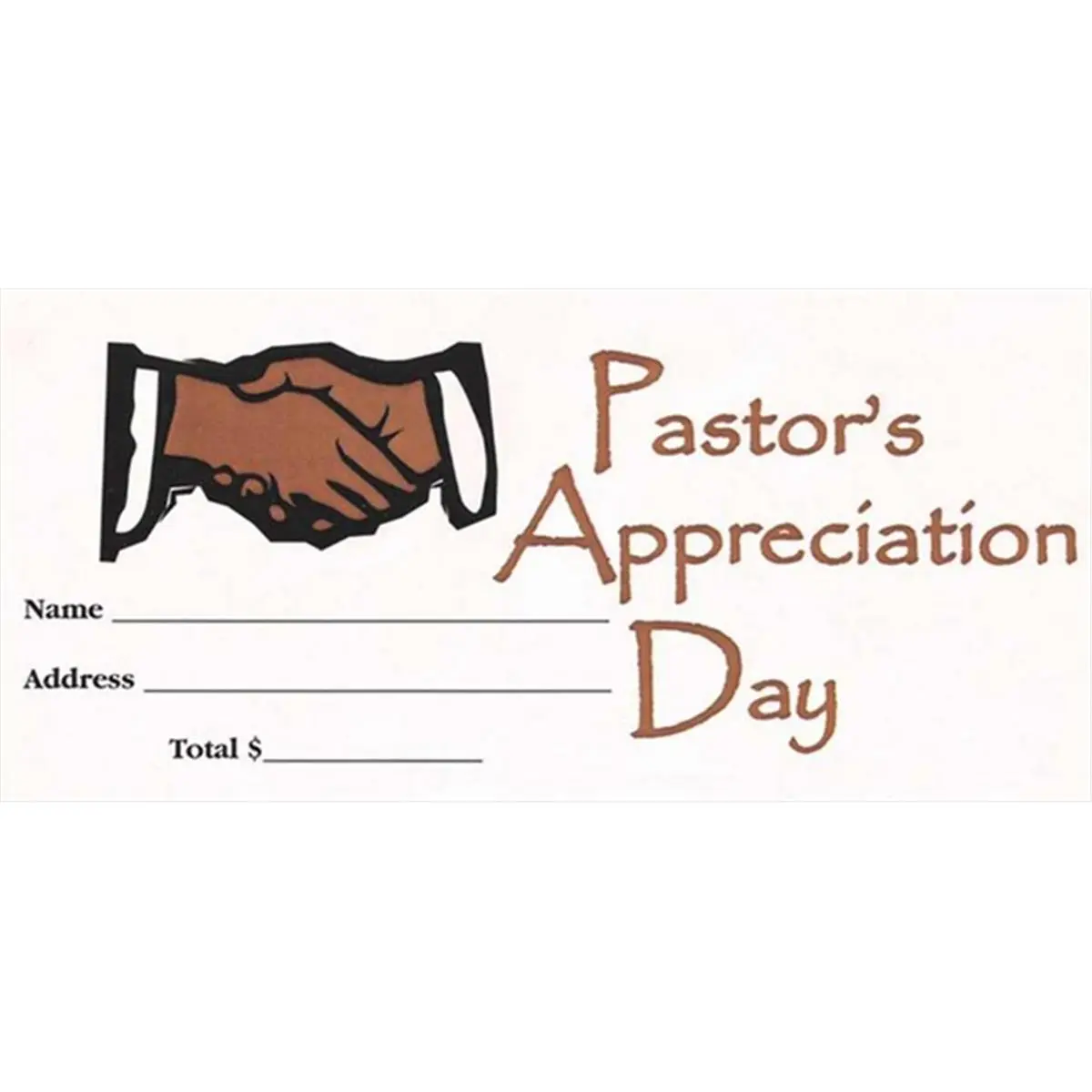 212 MAIN Pastor Appreciation Bill Envelopes - 100 Count, 3x6.25 in, Handshake Motif, Appreciation Day Caption, Donation Lined Spaces, Office Stationery by B&H Publishing Group-Associated Home Supplies, Donation Space
