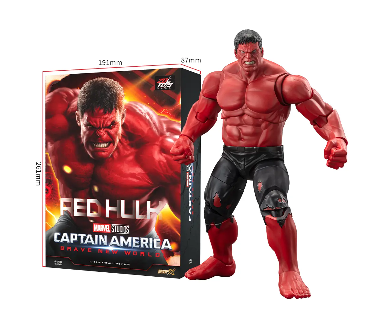 Marvel Legends Series Red Hulk, Captain America: Brave New World Collectible Deluxe 7 Inch Action Figure