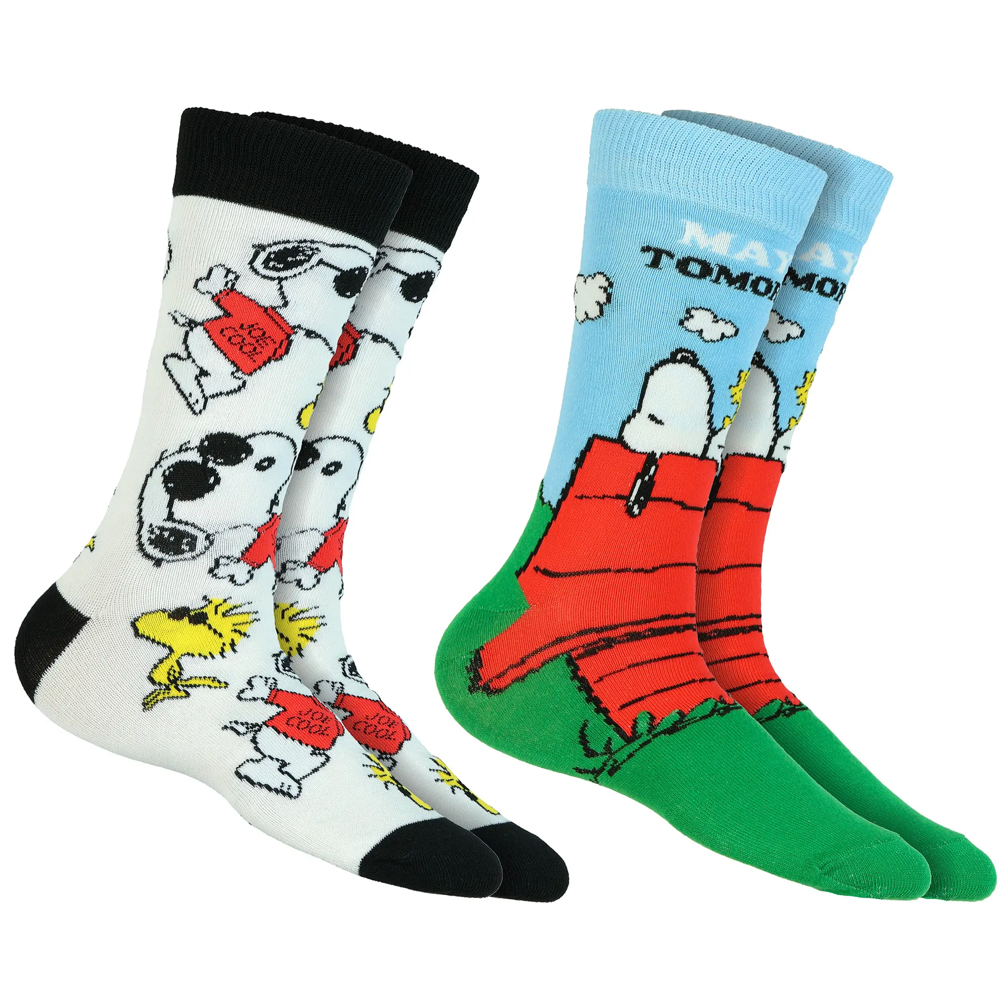 Peanuts Socks Snoopy and Woodstock Joe Cool 2 Pack Adult Crew Sock