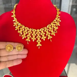 Gold plated Choker/Necklace with earrings