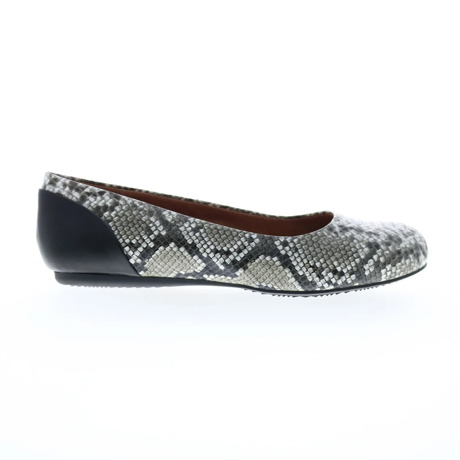 Softwalk Sonoma S1862-028 Womens Gray Wide Leather Ballet Flats Shoes