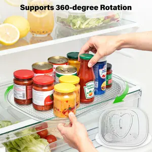 Lazy Susan Organizer Turntable for Cabinet, Pantry Organizers and Storage, Rotating Condiment Organizer for Kitchen, Table Top, Fridge, Countertop,Mother's Day gift