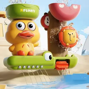 Toddler Duck Suction Bath Toy, Interactive Rotating Water Sprayer Design, Fun Bath Time Experience with Included Water Spoon