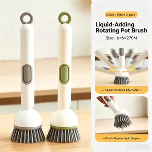 Dish Brush with Soap Dispenser,Adjustable Cleaning Brush with Liquid Dispenser, Brush for Pot Pan Sink Cleaning, Soap Dispensing Dish Brush, Ideal for Kitchen Cleaning