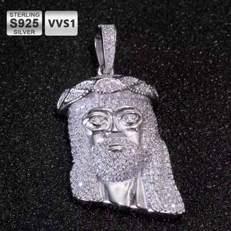 Moissanite Jesus Pendant 925 VVS