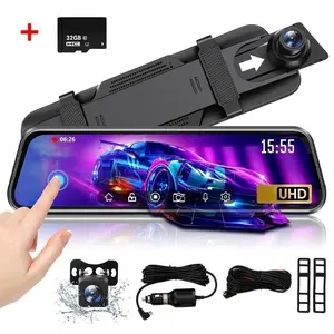 10" Mirror Dash Cam Backup Camera, 1080P Full HD Smart Rearview Mirror for Cars & Trucks, Front and Rear View Dual Cameras, Night Vision, Parking Assistance, Included 32GB Card,for Valentine’s Day Gift