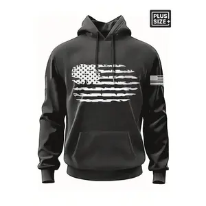 Men's Plus Size Fall Fashion Hooded Sweatshirt, Vintage Style Casual Wear, Trendy Streetwear, Simple Outdoor Clothing