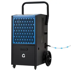 105 pt Commercial Dehumidifier for Basement, Large Dehumidifier with Drain Hose, Timer and 4 Wheels, Ideal for Flood Repair, Drying Basement, Warehouse and Factory, 110V/60Hz/520W, US Standard