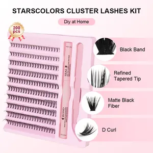 DIY MIX False Eyelashes Black Stalk Eyelash Extension Convenient Travel Gear Lash Bond and Seal 4ml Tweezers Kits