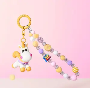 MINISO Toy Story Year of the Horse Beaded Keychain, Cute Buttercup Unicorn Bag Charm & Phone Strap, Kawaii Gift for Backpack, Car Key, Birthday#Summervibes