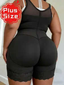 1 Count Plus Size Butt Lifting And Tummy Control Shapewear for Women, Underwear, Fajas Colombianas Shapewear Bodysuit Butt Lifter with Open Crotch, Jumpsuit with Adjustable Four Row Buckle, Body Shaperwear, Suitable for Daily,Sports,Training