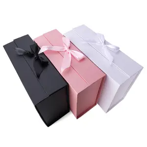 5-Piece Foldable Magnetic Gift Box Set, Multicolor Bow Packaging Boxes, Various Sizes, Ideal for Birthday Thank You Gifts, Beautiful Gift Box, Gift Wrapping Supplies