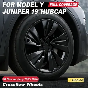 For Tesla Model Y Juniper Hub Cap 4PCS 19 Inch Wheel Cover Performance Crossflow Wheels Full Rim Automobile Replacement Parts