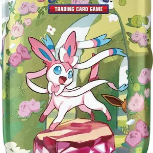 Pokemon TCG Scarlet & Violet Prismatic Evolutions Mini Tin Trading Card Game Collectible Featuring Sylphirin Design