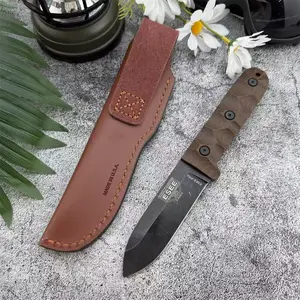 High-quality Fixed-blade Knife with Sheath for Daily Hiking Travel Outdoor Survival EDC D2 Steel Blade Linen Handle Outdoor Camping Fishing Knife