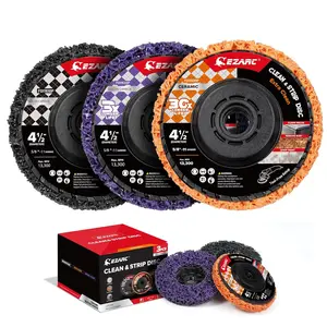 EZARC Stripping Discs 4-1/2" Paint & Rust Removal Wheels for Angle Grinder, Clean and Remove Coatings, Scaling, Welds and Oxidation, Multi-Color Strip Disc Set, 3-Pack (Black, Purple, Orange) outdoorfun