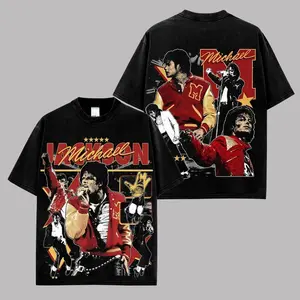 Michael Jackson Vintage Smile Premium Cotton T-Shirt, King of Pop Glove Graphic Tee, Retro Music Legend Streetwear Shirt, Classic Concert Fan Merch, Unisex Oversized Black Tee, Gift for Music Lovers 3UR