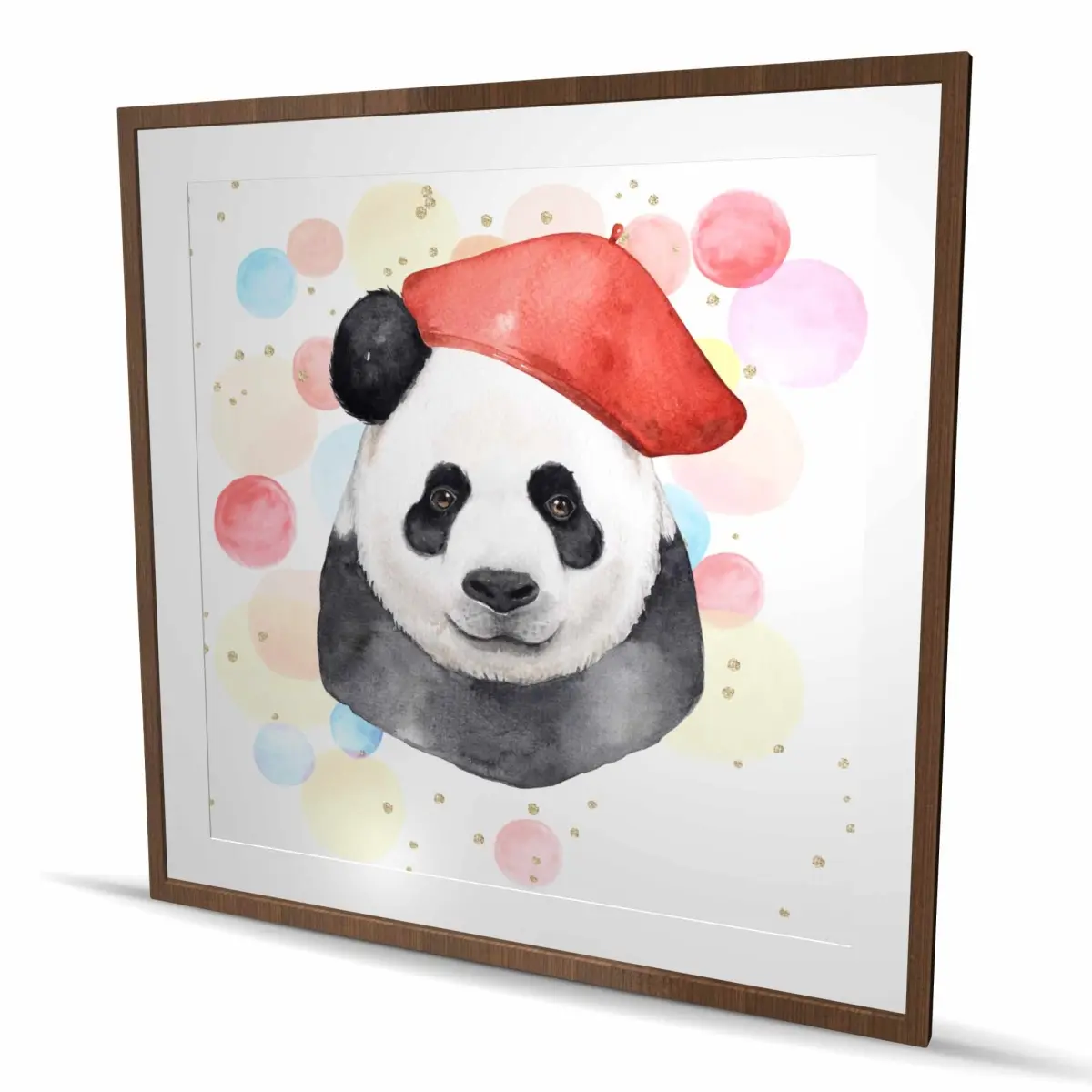 Begin Home Decor C1FM4848EBOGIY 48 x 48 in. Artist Panda - Framed Matted Print Wall Art - Unique Home Decor Art