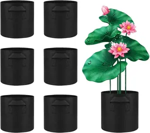 6 Pack Lily Pond Pots, 1 Gallon Non-Woven Fabric Planters with Handles, Breathable Felt Pots for Aquatic Plants, Reusable Plant Grow Bags
