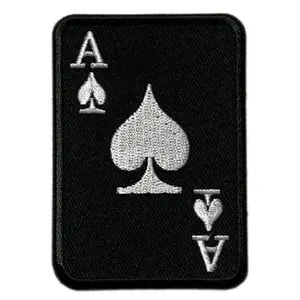 Miltacusa Ace of Spades Death Card Patch [Iron on Sew on -3.0 X 2.0 inch -SA12]