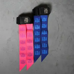 The Dime Lab Flag Football Set - Velcro Straps, Silicone Grip, Adjustable Waist - Pink & Blue