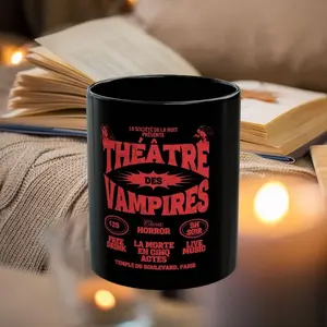 Gothic Vampire Black Mug, Interview with the Vampire Fan Gift, Anne Rice Fandom, Theatre of Vampires, 11oz 15oz Mug, Lestat and Louis, Bold