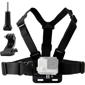 Chest Harness Mount Adjustable Chest Strap Belt with J Hook Compatible with Gopro Hero 13 12 11 10 9 8/AKASO/Dragon Touch/Vemont/Remali Capature Cam/WOLFANG/Surfola Action Camera Accessories