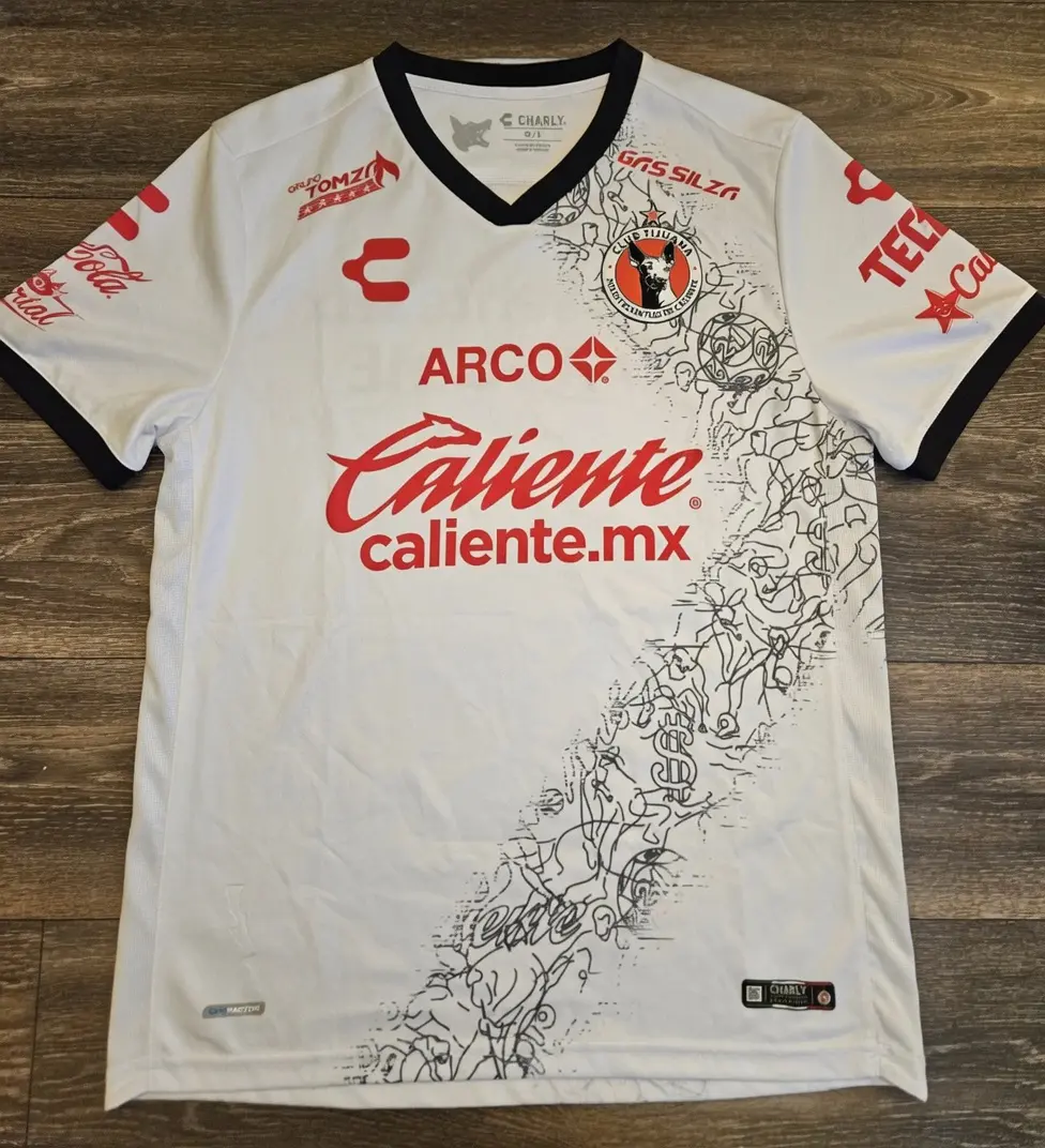 Official Tijuana Soccer Jersey Liga MX Charly White Graphic Line Art Athletic Breathable Football Shirt Mexico Sportswear Streetwear Fan Gift