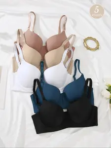 【Plus Size】 Women's Solid Adjustable Strap Backless Bra, Casual Comfortable Breathable Bra for Daily Wear, Women's Lingerie for All Seasons, Adjustable Bras