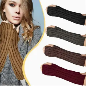 4 Pairs Arm Warmer Long Fingerless Gloves, Open Finger Wrist Warmers Arm Sleeves Socks with Thumb Hole for Women Adult Arm Warmer Sleeve Premium Long Thermal Can Be Used As A Birthday Gift or Christmas Gift, Outdoor Warmth, Cozy Armwear, Stylish