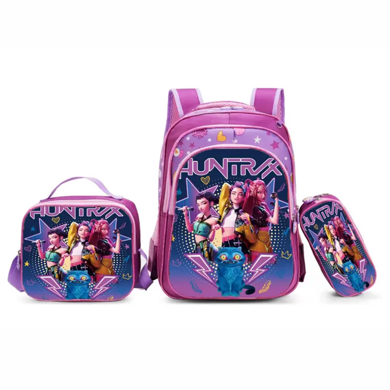 3D K-pop girl group style cartoon backpack - a must-have for back to school, large capacity travel backpack, suitable for school, outdoor activities and travel.