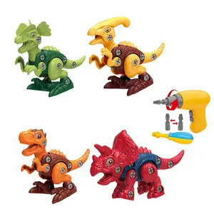 Dinosaur Building Blocks Toy Set, Stem Educational Construction Kit for Kids Ages 3+, Includes Handheld Drill & Storage Box, Perfect Gift