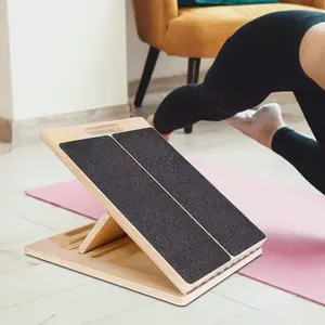 Slant Board Calf Stretcher Foldable Nonslip Wooden Portable Adjustable Leg Stretch for Home Gym Yoga Exercise Sports Workout Tooyful