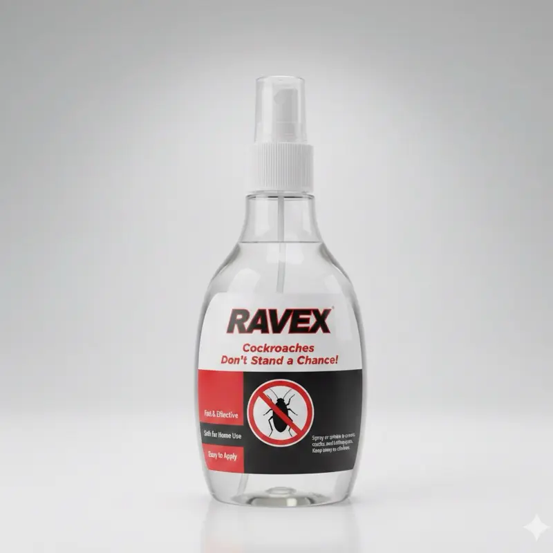 RAVEX Effective Cockroach Exterminator - Powerful Treatment for Home Use, Safe & Easy Application, Ideal for Kitchens, Bathrooms, Bedrooms