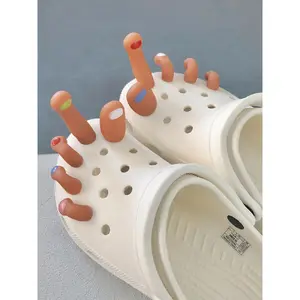 Novelty Cartoon Toes Design Shoe Decoration, 10 Counts Cute Shoe Decoration, Creative Shoe Decoration for Clogs, Croc Jibbitz