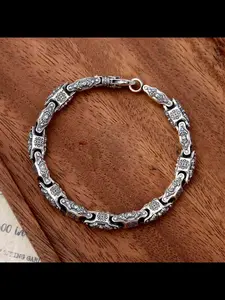 New Men's Vintage Cross Bracelet, Handcrafted Precision Carved Design, Trendy Cool Style Accessory, Perfect Gift for Him