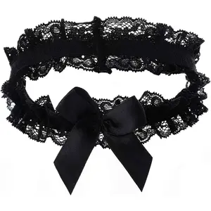 Sexy Wedding Garter Lace Women Garter Belt for Bride Tossing Thigh Garters Bowknot Elastic Leg Ring for Party Prom