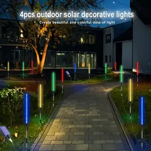 4pcs Solar Bubble LED Ground Lights, Garden Ground Light, IP55 Acrylic Ambient Lights, RGB Multicolor Illumination, Smart Light Control, Suitable for Courtyard, Lawn Lights, Outdoor Lights