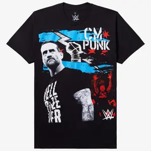 WWE CM Punk Jumbo Print Pop Culture Graphic Shirt, Retro Vintage Fashion Men's Shirt, Unisex Crewneck Tee For Men And Women
