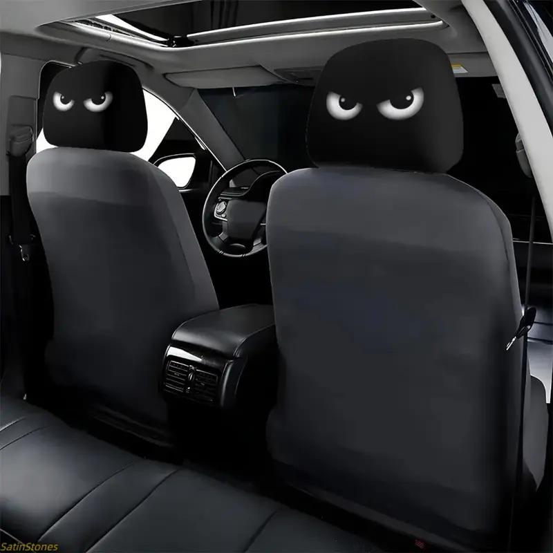 2 pack of beautiful car headrest covers, universal, easy to install, durable fabric, festive design, driver and passenger decoration