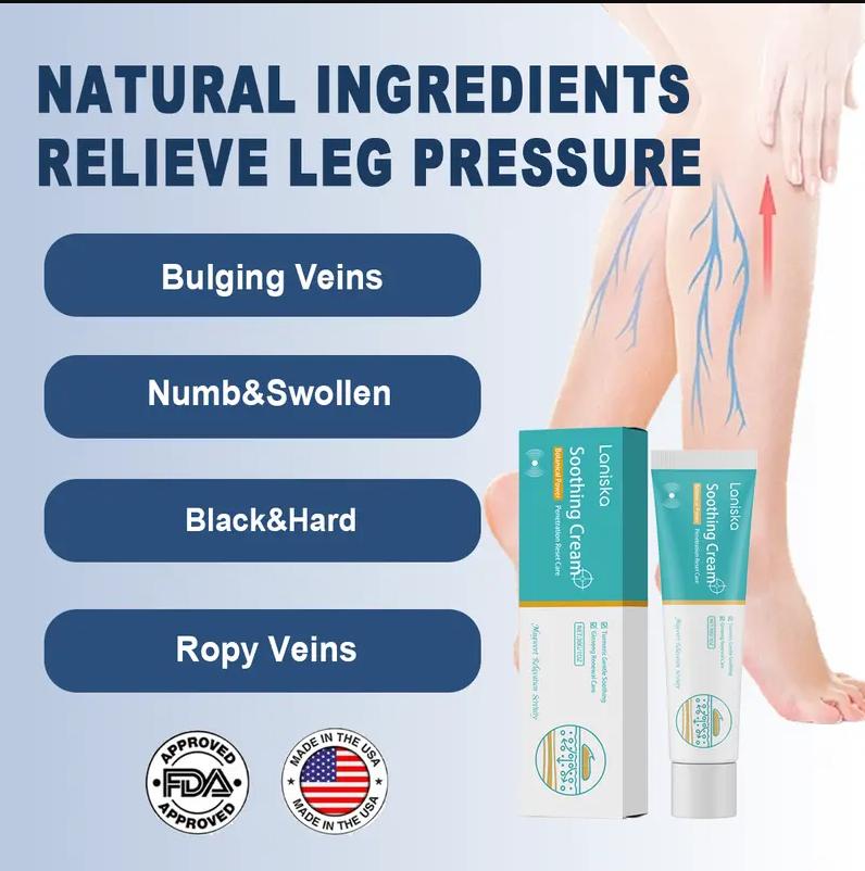 Leg Relief Gentle Herbal Varicose VeinsCream-External Use for Pain, Swelling, and Vein Repair |Soothing Massage Lotion for Body & SkinComfort-30g
