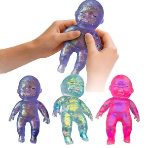 Baby Squishy Glitter Slow Rising, Squishy Babies Sensory Fidget for Stress Relief, Soft Cute Squeeze, Desk Decor & Gift
